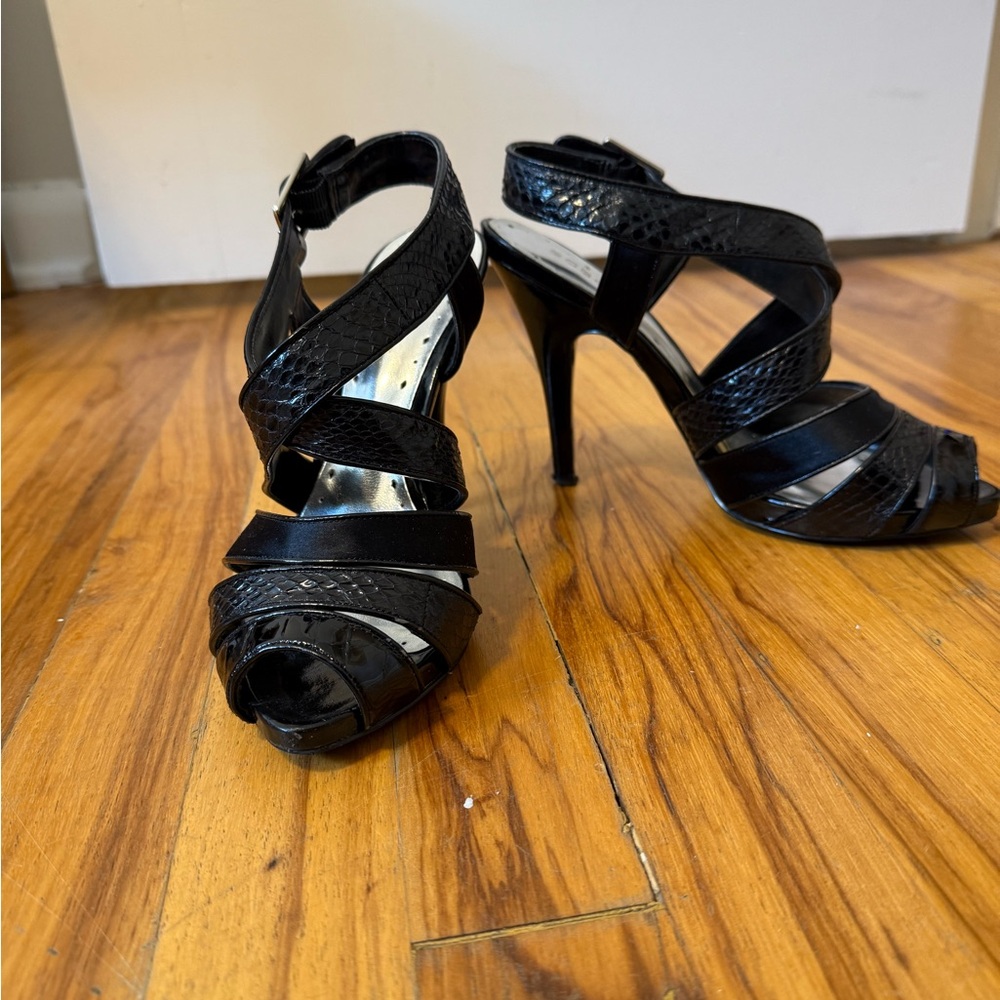 Elegant Black Strappy Heels
